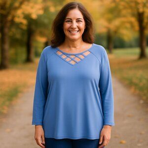 NWT JM Collection Lattice Top Size 1X​​​​